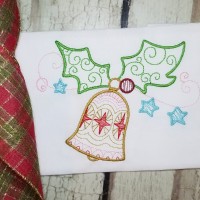 Swirly Christmas Ornament Bell Embroidery Design
